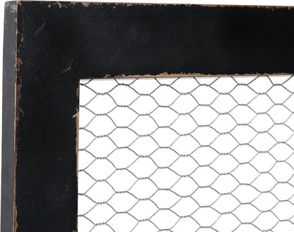 SOFE Farmhouse Memo Board Chicken Wire Frame, Black Large Bulletin Boards for Walls, Hanging Photo Display Board or Jewelry Organizer Wall Grid Panels, Decorative Vision Board for Desktop Office