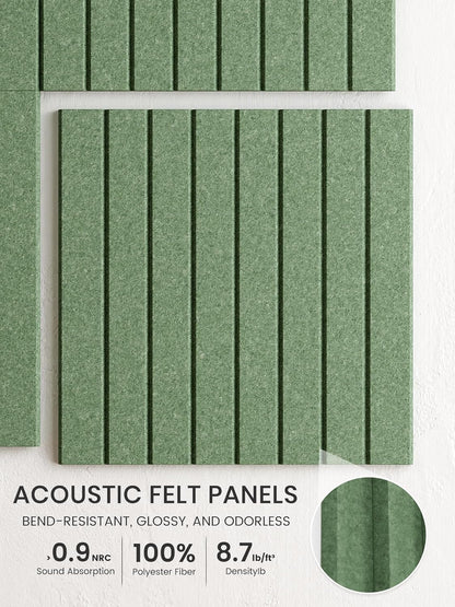 Bumusty Large Cork Board Alternative-48 x 36" Felt Bulletin Board Tiles, with 30 Pushpins, 70 Adhesive Tabs, Fine-Stripe 12-Pack, Cork Boards for Office Push Pin Board Felt Board-Oatmeal
