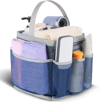 EUDELE Mesh Shower Caddy Portable for College Dorm Room Essentials, Shower Caddy Dorm with 8-Pocket Large Capacity for Beach, Swimming, Gym, Travel essentials