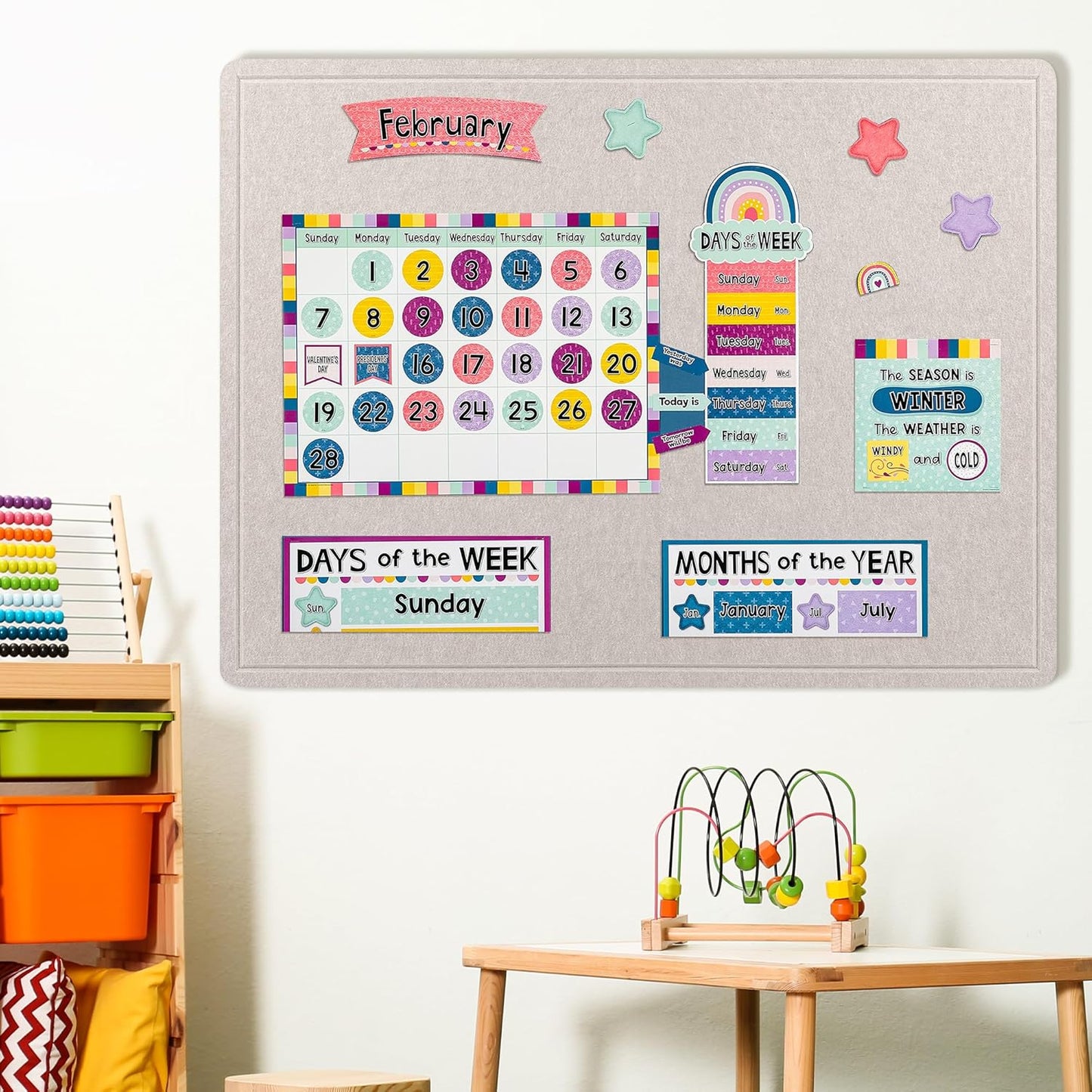 AKTOP Bulletin Board, 24" x 16" Foldable Felt Notice Pin Board for Wall, Decorative CorkBoard Photo Display Board with Self-Adhesive Tape, Vision Board Cork Board Alternative with 25 Pushpins - Latte