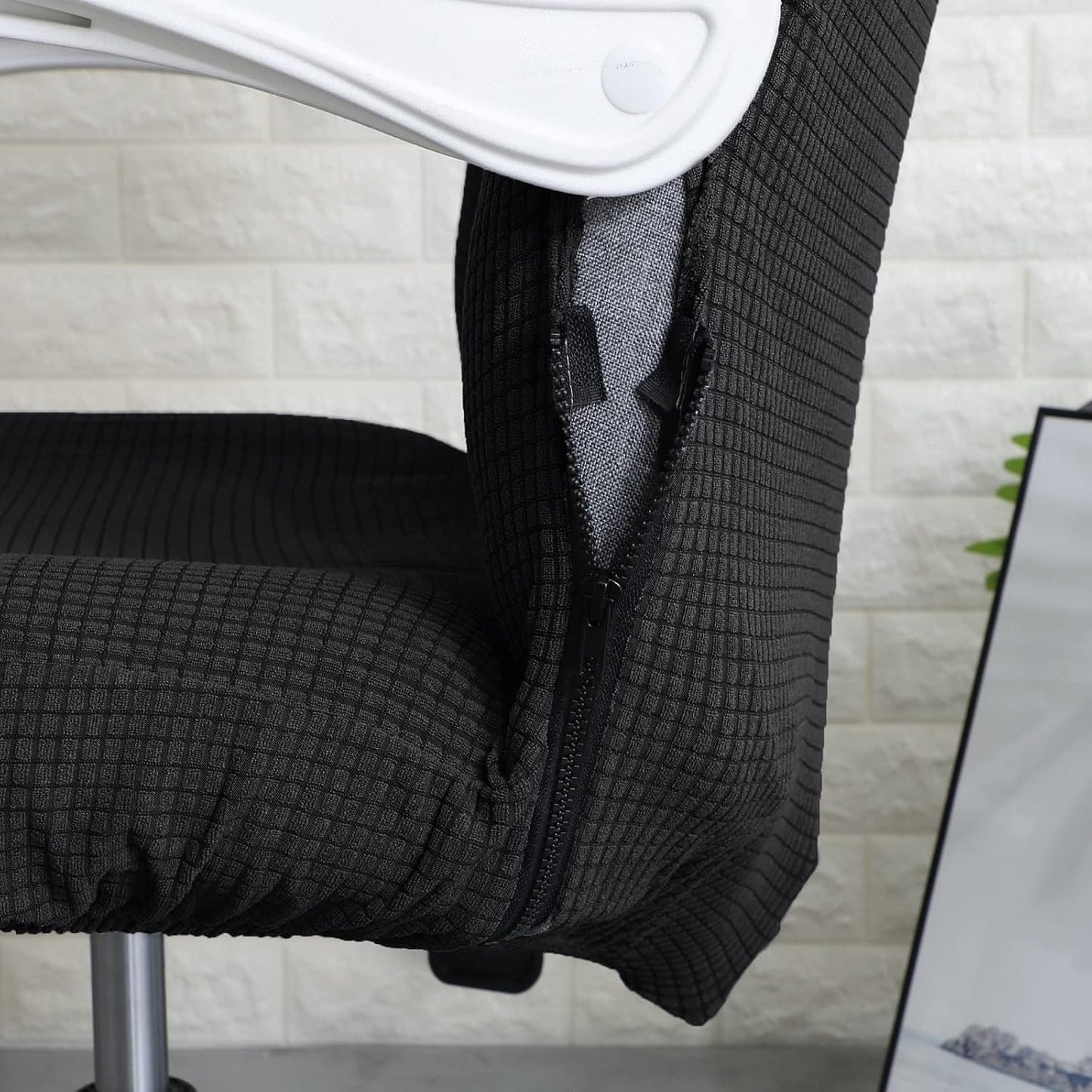 FORCHEER Office Chair Armrest Covers 12-15 Inch Velvet Elastic Black Arm Rest Covers for Desk Computer Chairs Washable