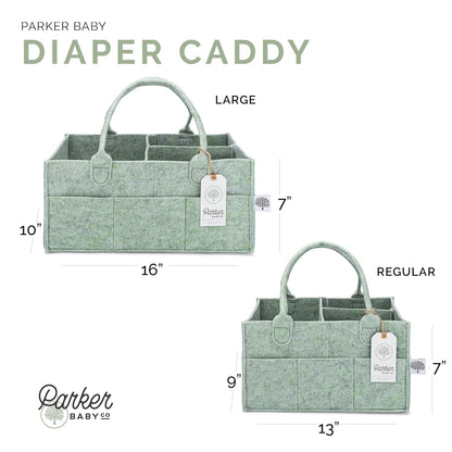 Parker Baby Diaper Caddy - Nursery Storage Bin and Car Organizer for Diapers and Baby Wipes - Oatmeal, Regular