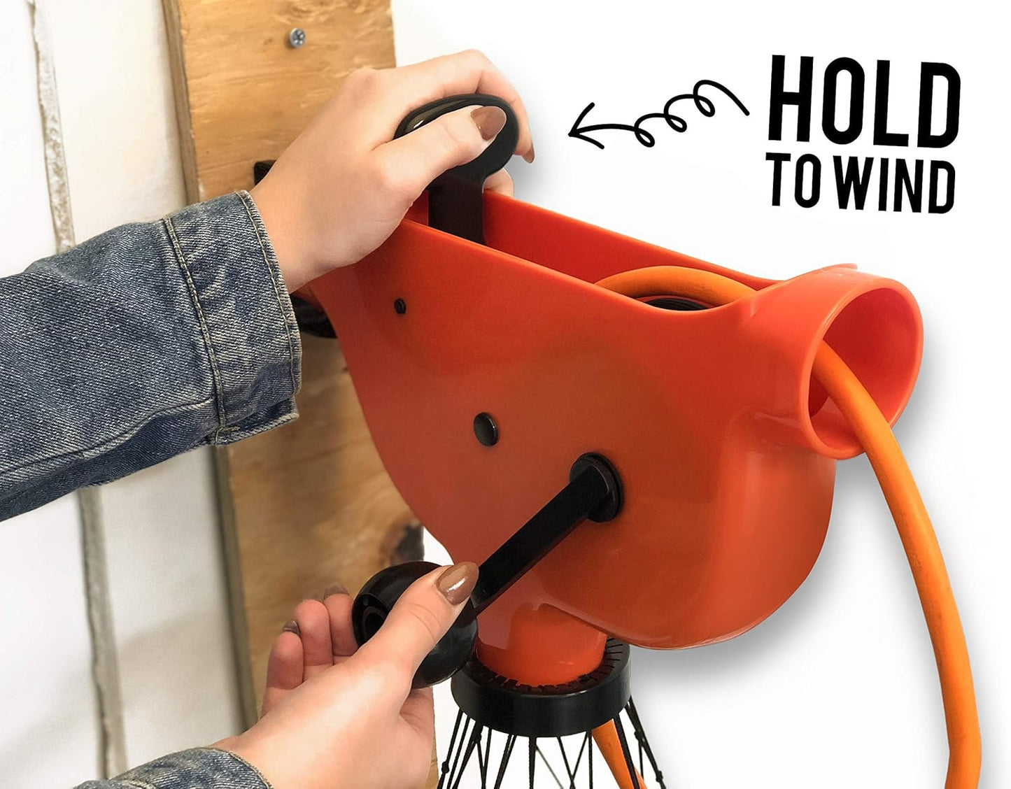 Extension Cord Winder Organizer, Transportable from Wall to Wall with 2 Fixed and 1 Swivel Wall Mount