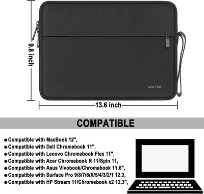 Laptop Sleeve 14 Inch, Water Resistant Traveling Computer Cover with Handle, Shockproof Protective Carrying Laptop Case Compatible for 14 Inch MacBook Air/Pro, HP, Dell, Asus, Lenovo, Black