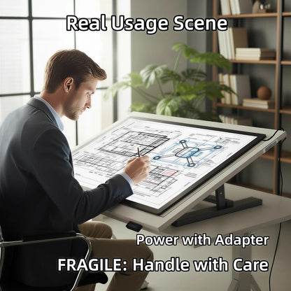 A1 Extra Large LED Light Pad (34.6"x23.6") - Upgraded Durable Tracing Light Box with 5-Level Brightness - Dot-Free Eye Protection Board for 5D Diamond Art Painting, Sketching, Drafting & Tracing