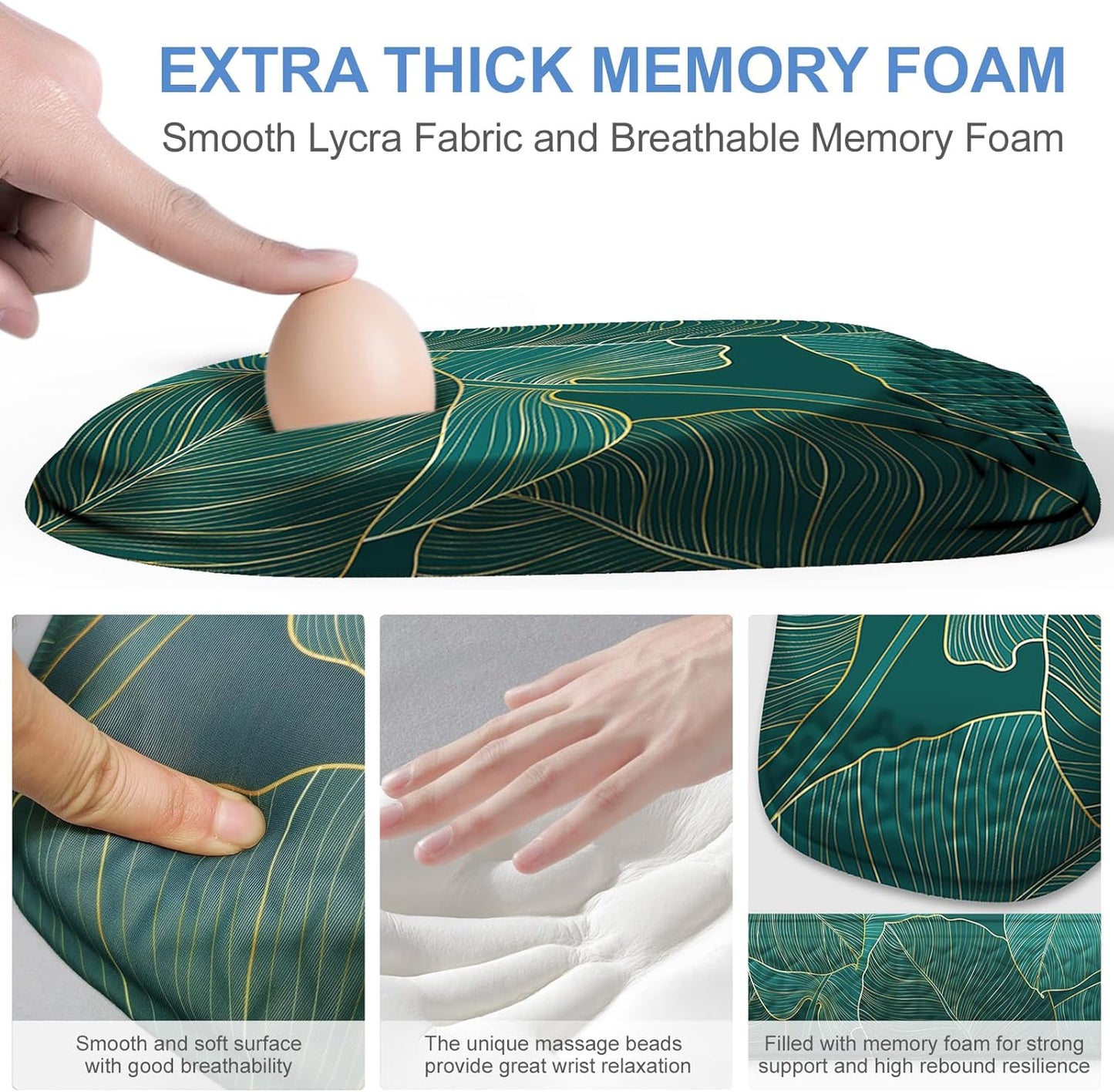 Mouse Pad with Wrist Rest, Comfortable Keyboard Wrist Rest, Memory Foam Wrist Rest for Computer Keyboard, Ergonomic Mouse Pad Set for Easy Typing & Pain Relief for Office Black