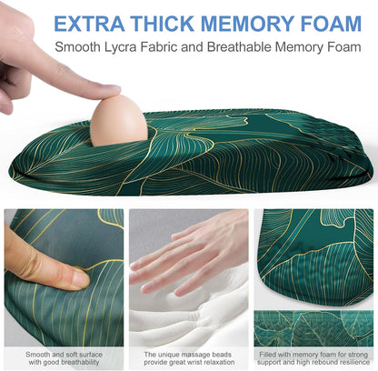 Mouse Pad with Wrist Rest, Comfortable Keyboard Wrist Rest, Memory Foam Wrist Rest for Computer Keyboard, Ergonomic Mouse Pad Set for Easy Typing & Pain Relief for Office Black