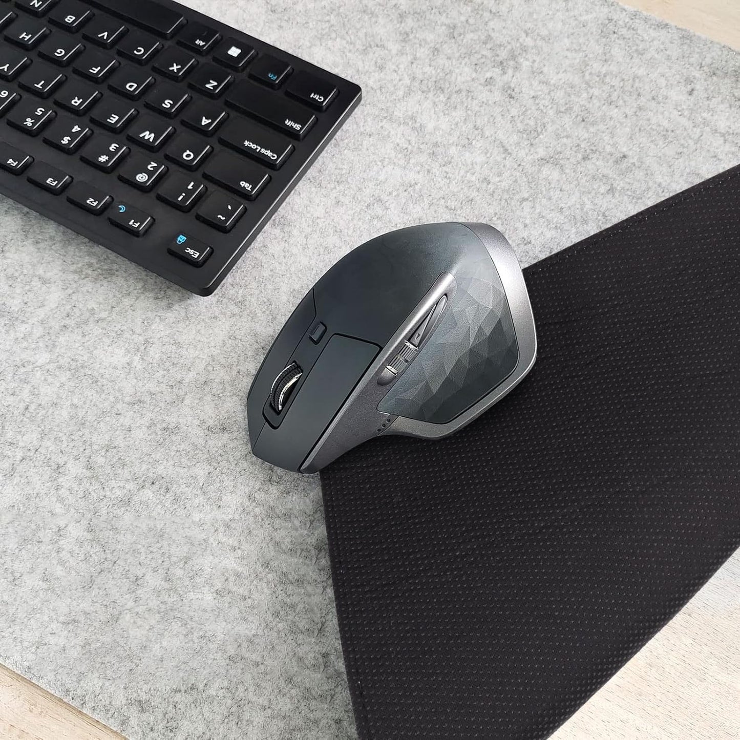 Felt Desk Mat | Computer Mat for Desk(36x12Inches) | Large Felt Mouse Pad and Keyboard Mat | Desk Protector for Office | Dark Gray