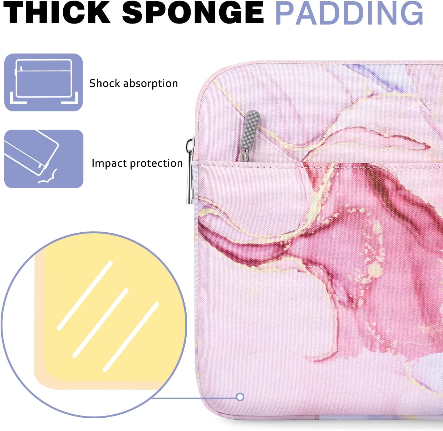 MoKo 9-11 Inch Tablet Sleeve Bag Carrying Case Fits iPad Pro 11 M5/Air M3, iPad A16 2025, i-Pad 10th 10.9, i-Pad 9/8/7th Gen 10.2, iPadAir 5/4th 10.9, Tab S8 11"/Tab A 10.1,Cloudy Pink
