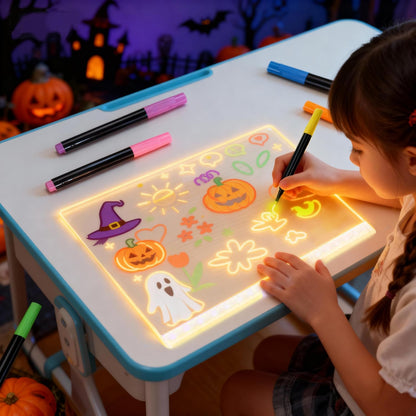 Led Drawing Board with 13 Light Effects, 17" Rechargeable Glow Doodle LED Note Board with Colors, Neon Light Up Drawing Tablet Gifts for Kids for Education Birthday Christmas Gift Ideas