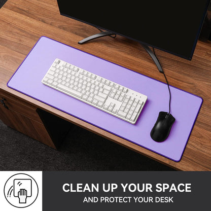 Reniteco Waterproof Large Gaming Mouse Pad with Durable Stitched Edges, Non-Slip Rubber Base, Grainy Jacquard Mouse Mat Desk Pad for Home Office Gaming, 31.5''x11.8''x0.12'', Matte Beige