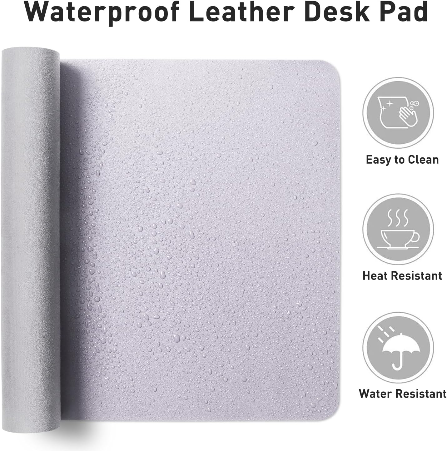 Aothia Leather Desk Pad Protector, Mouse Pad, Office Desk Mat, Non-Slip PU Leather Desk Blotter, Laptop Desk Pad, Waterproof Desk Writing Pad for Office and Home (Black,36" x 17") - Colors A