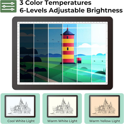 Rechargeable A4 Light Box for Tracing,Bawaslom LED Light Pad with Adjustable Stand and Strong Magnets,Ultra-Thin & Bright Tracing Board for Diamond Art,Sketching,Vinyl Weeding,Architectural Design