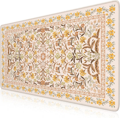 iCasso Desk Mat for Keyboard and Mouse, Large Mouse Pad, Desk Pad Mat, Anti-Slip Big Mousepad with Stitched Edges for Computer Desktop(Deep Green)