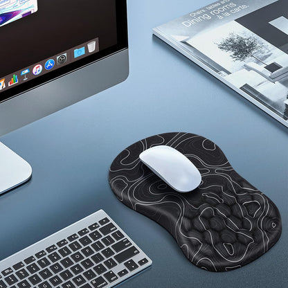 Mouse Wrist Rest, Canjoy 2 Pack Memory Foam Soft Fabric Mouse Wrist Rest Pad Support Cushion with Anti-Skid Rubber Base,Ergonomic Pain Relief Mouse Hand Rest (Black)