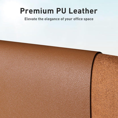 Aothia Leather Desk Pad Protector, Mouse Pad, Office Desk Mat, Non-Slip PU Leather Desk Blotter, Laptop Desk Pad, Waterproof Desk Writing Pad for Office and Home (Black,36" x 17") - Colors A