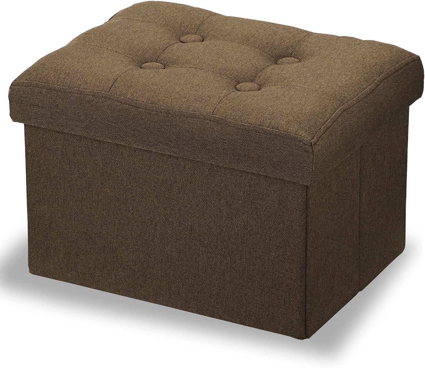 LINMAGCO Ottoman Storage Ottoman with Storage Small Foot Rest Stool Under Desk Stool Short Folding Footrest Linen Cloth Dark Gray 16X12X12IN