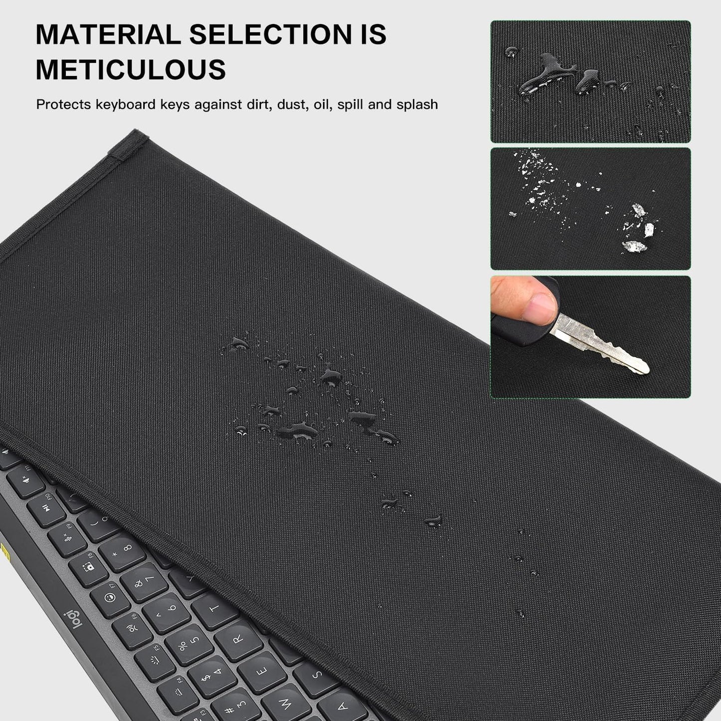 imComor Keyboard Dust Cover Sleeve Bag for Universal 60% 75% 80% Wireless/Wired Gaming PC Computer Keyboards Dust Cover, Logitech/Dell/Corsair/Redragon/Arteck/Apple Keyboard Protector-Black
