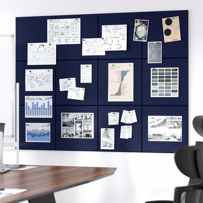 Neatsure Large Cork Board for Wall, Black Felt Bulletin Board with Pushpins, 36" x 24" 6 Panels Wall Tiles, Tack Push Pin Boards for Office