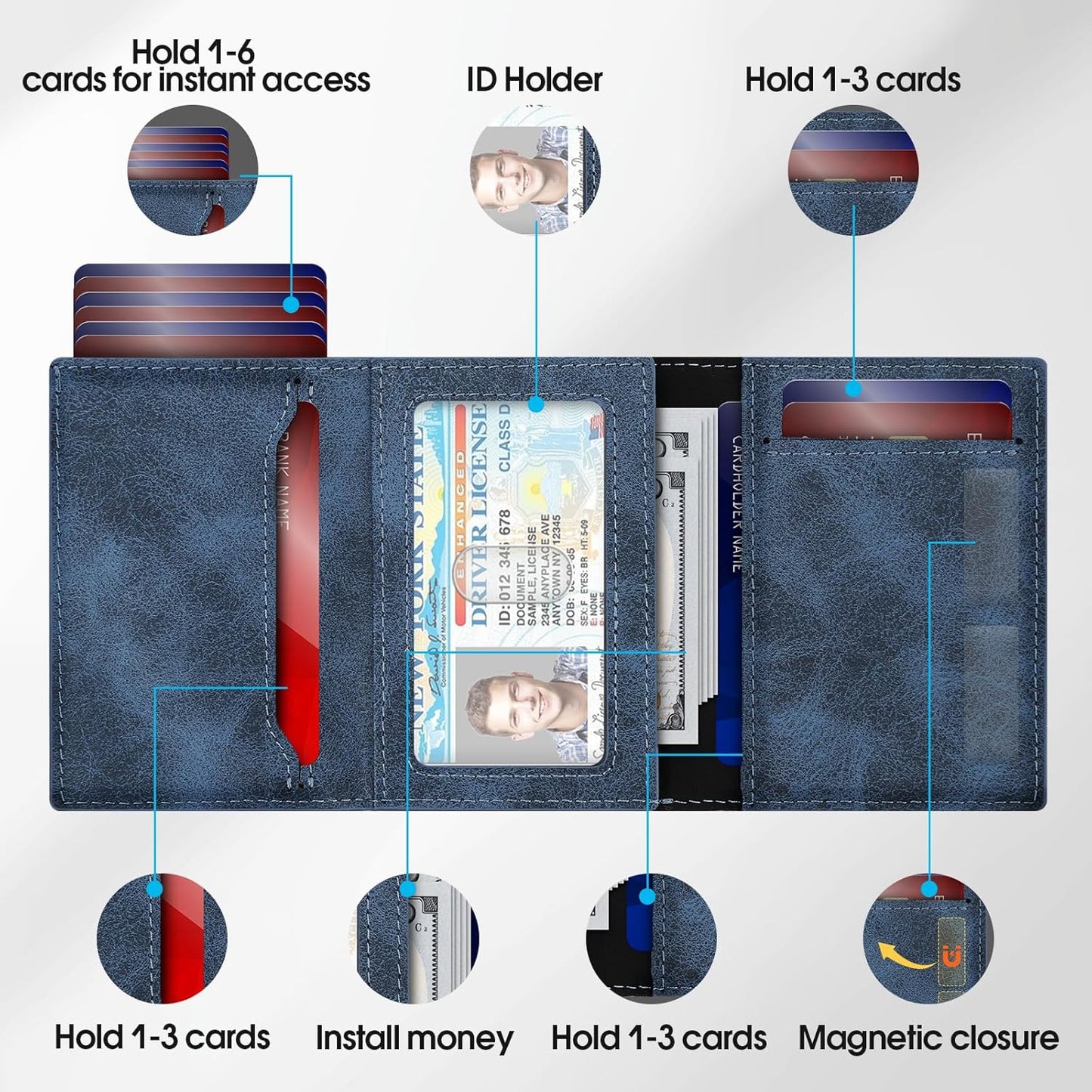 GAOCHALE Mens Wallet for Samsung Smarttag2 Pop up Card Holder Compatible with Samsung Tag RFID Blocking Wallet for Men 10-14 Card Capacity | ID Window | Cash Slot(Carbon)