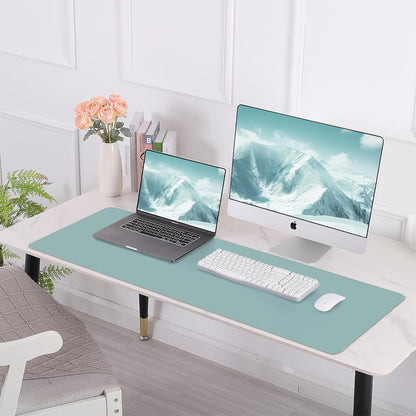AFIING Large Desk Mat 47" x 17", Dual-Sided Natural Cork & PU Leather Desk Pad, Non-Slip Waterproof Mouse Pad for Office, Home & Gaming, Black
