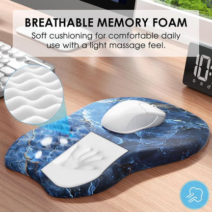 MROCO Ergonomic Mouse Pad with Wrist Support, Memory Foam Wrist Rest Mouse Pad, Non-Slip Base, Smooth Surface for Office & Home, Black