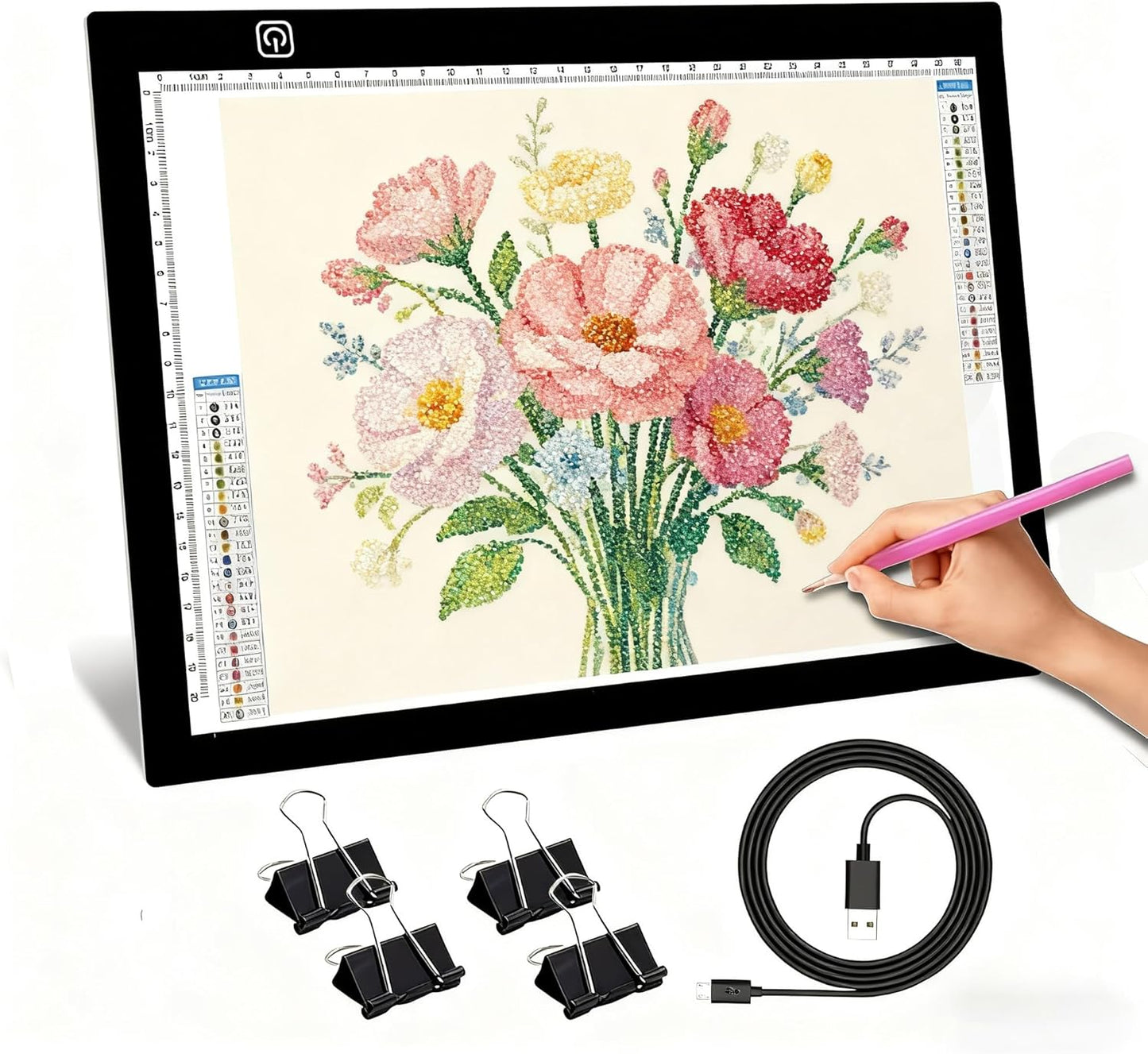 A4 LED Copy Board Light Tracing Box LED Light Pad Memory Function USB Powered Stepless Dimmable Light Table for Drawing, Weeding Vinyl, Diamond Art, Sketching and Animation