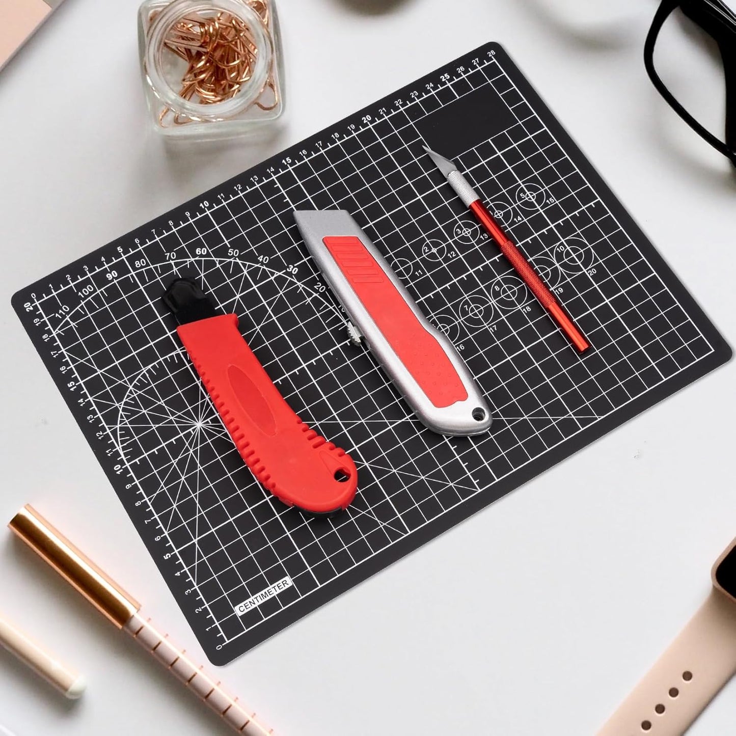 DIYSELF Cutting Mat 12in×18in, Cutting Mats for Crafts, Self Healing Cutting Mat A3, Fabric Cutting Mats Double Side for Sewing, Quilting, Craft Mat for Desktop, Matting & Mounting Materials