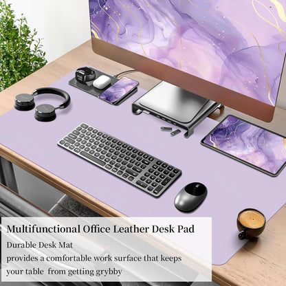 Bloss Leather Desk Pad and Keyboard Wrist Rest, Large Mouse Pad + Keyboard Pad+Mouse Wrist Support, Non-Slip Desk Mat Protector for Office, Home(31.5×15.7 Inches,Beige) - Colors A