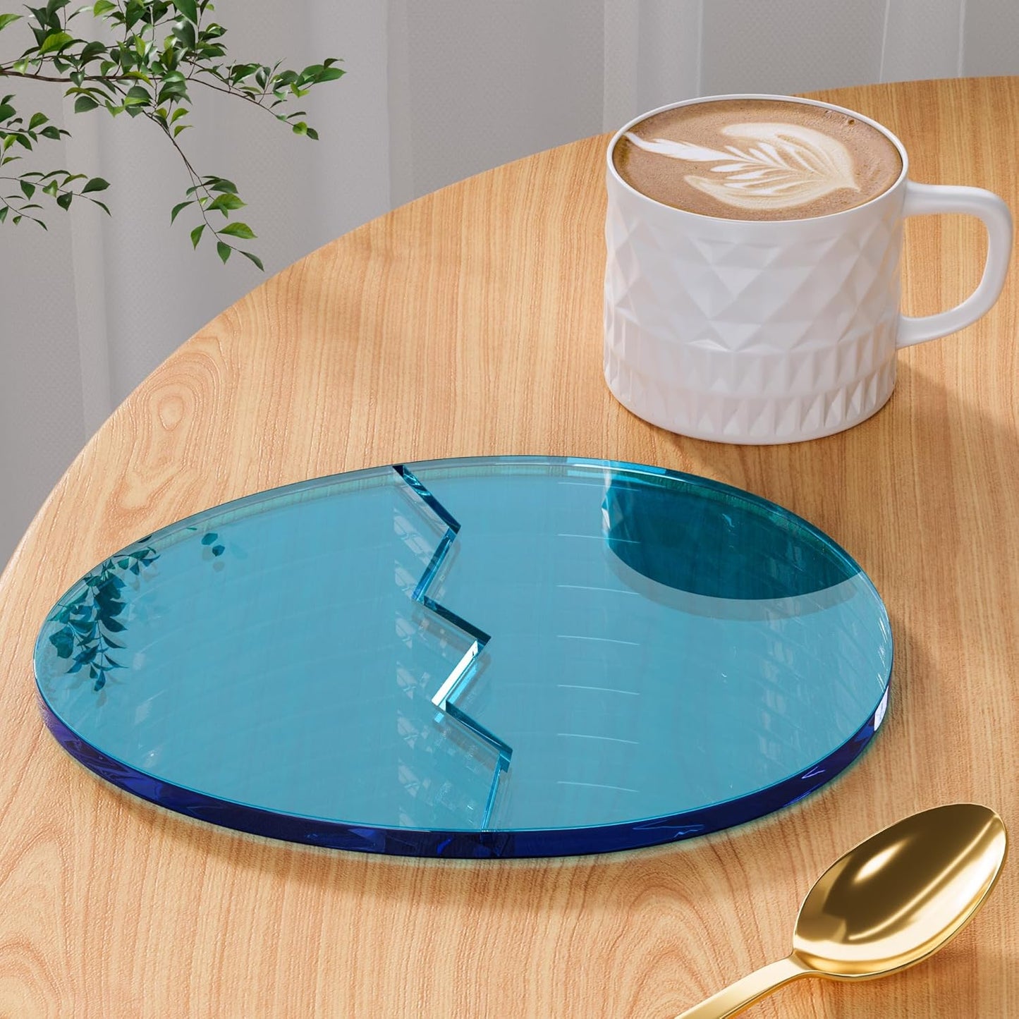 Acrylic Coaster Decorative Plates, Irregular Bar Drink Coaster, Clear Cloud Shape Coffee Cup Coaster, Perfect for Tabletop Protection and Accessories Display.(Gold)