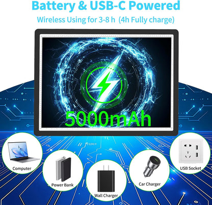 Phylosal Rechargeable A4 LED Light Pad with Built-in Stand, Magnetic Tracing Light Box for Drawing, Diamond Art Light Board with Side Button, Super Bright Light Table for Diamond Painting, Sketching