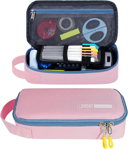 ECHSRT Large Pencil Case, Aesthetic Pen Pouch with Big Capacity, Minimalist Portable Stationery Bag with Handle for Office Organizer Aesthetic Pencil Cases