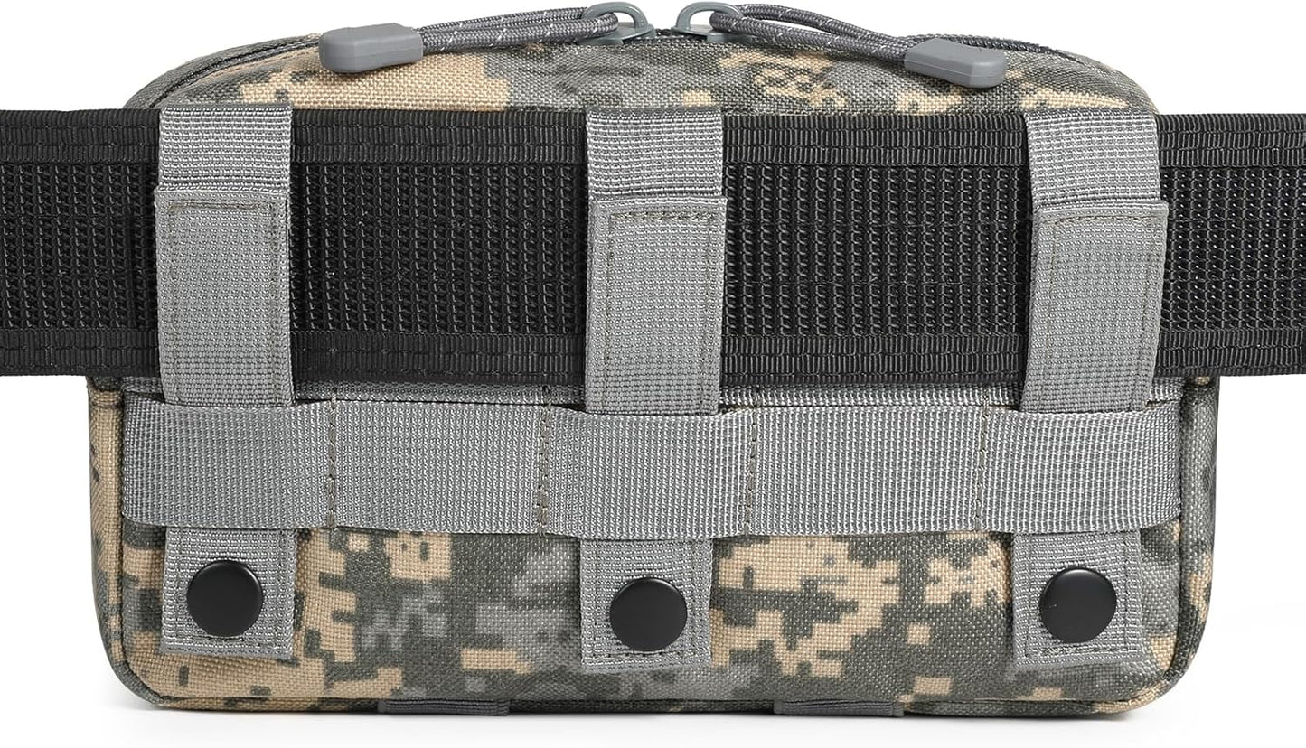 FRTKK Tactical Molle Admin Pouch Utility Laser Cut EDC Tool Pouch Bag Horizontal Modular Pouches Include US Flag Patch and Keychain