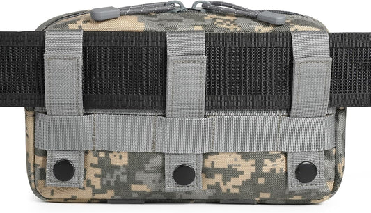 FRTKK Tactical Molle Admin Pouch Utility Laser Cut EDC Tool Pouch Bag Horizontal Modular Pouches Include US Flag Patch and Keychain