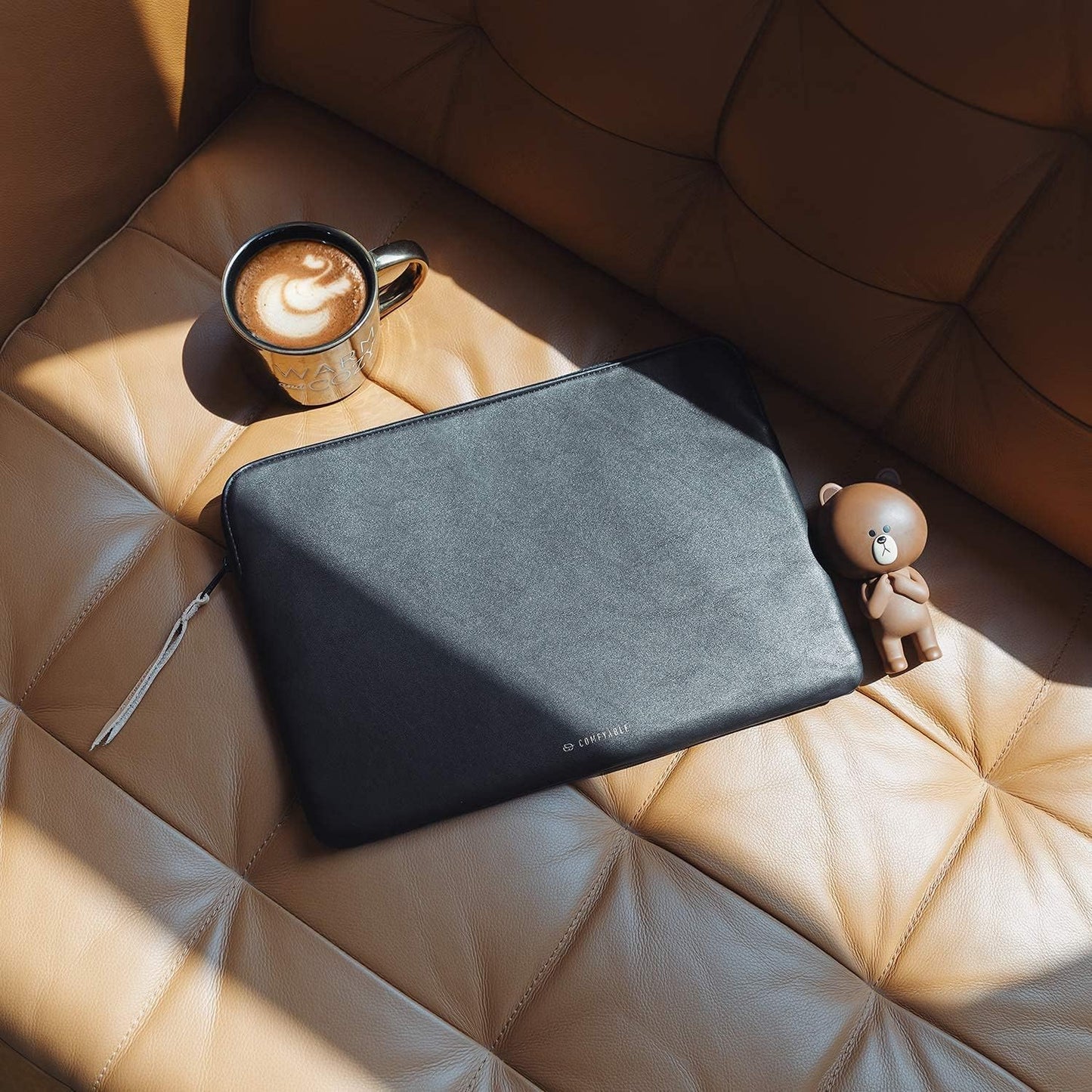 Comfyable Slim Protective Laptop Sleeve Compatible with 13/14 Inch MacBook Air & MacBook Pro M5/M4/M3/M2 Pro/Max 2026, Mac Travel Case, Laptop Pouch, Slim PU Leather Cover, Brown