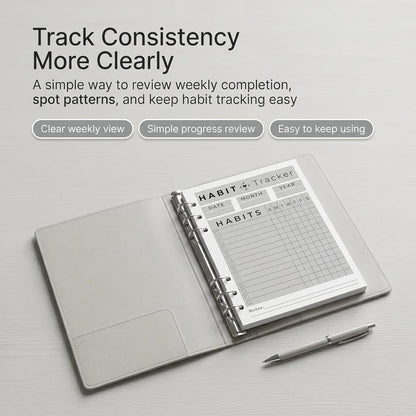 A5 Weekly Habit Tracker Inserts - Motivation & Rewards Pages for Weekly Goals and Consistency, Double-Sided 6-Hole Refill for A5 Binders, 50 Sheets, 100 Pages