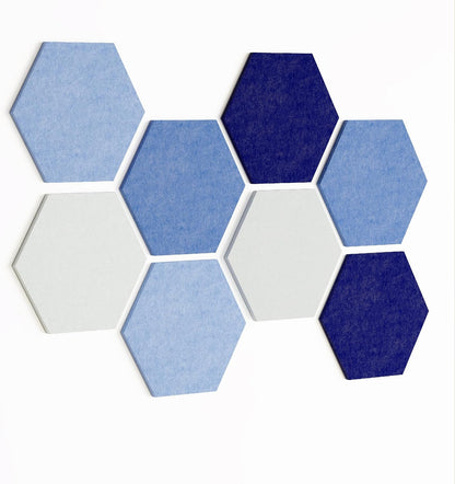 8 Pack Hexagon Felt Bulletin Board Tiles - 12" Large Thick Pin Board for Walls with 30 Push Pins, DIY Boards for Office Home School Decor, Aesthetic Hex Cork Board Alternative