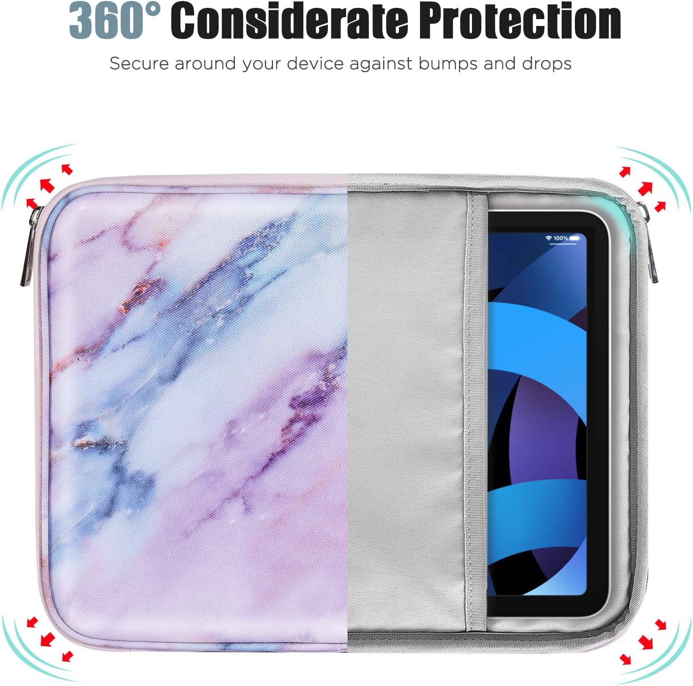 TiMOVO 9-11" Tablet Sleeve Bag for iPad 11-inch A16 2025, iPad 10.9"/10.2"| Air 11 Inch/5th/4th Gen. 10.9", Galaxy Tab A9+/A11Plus 11", Protective Bag with Pocket, Black