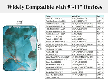 TiMOVO 9-11" Tablet Sleeve Bag for iPad 11-inch A16 2025, iPad 10.9"/10.2"| Air 11 Inch/5th/4th Gen. 10.9", Galaxy Tab A9+/A11Plus 11", Protective Bag Fit Smart Keyboard, Dusty Blue