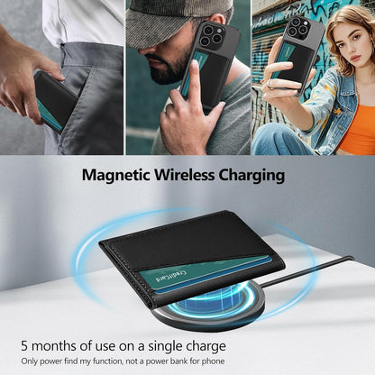 TopMade for Magsafe Wallet, Works with Apple Find My, Strongest Magnetic Wallet for iPhone 17/16/15/14/13/12 Series, Leather Magnetic Card Holder with Tracker, 7 Cards Holder, RFID Blocking, Black
