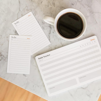 Notsu Weekly Habit Tracker Notepad | Goals Planner Pad and Self Care To Do List | 50 Tear Off Pages, 8.5” x 5.5”