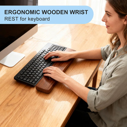 87 Keys Keyboard Wrist Rest - Ergonomic Walnut Wood Palm Rest for Mechanical Keyboard, Non-Slip, Comfortable Typing and Gaming (87 Keys) ﻿