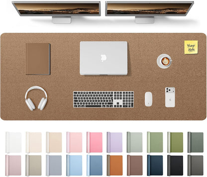 YSAGi Leather Office Desk Pad Protector, Large Mouse Pad, Non-Slip, PU Leather, Laptop Desk Blotter, Waterproof Writing Pad for Office and Home, Black, 23.6" x 13.8" - Colors B