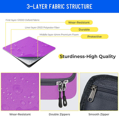ECHSRT Big Pencil Case, Aesthetic Portable Zipper Pencil Bag with Hidden Pocket, Special Pouch for Men Women Adults, Stationery Organizer Pen Cases for Office Travel,Black