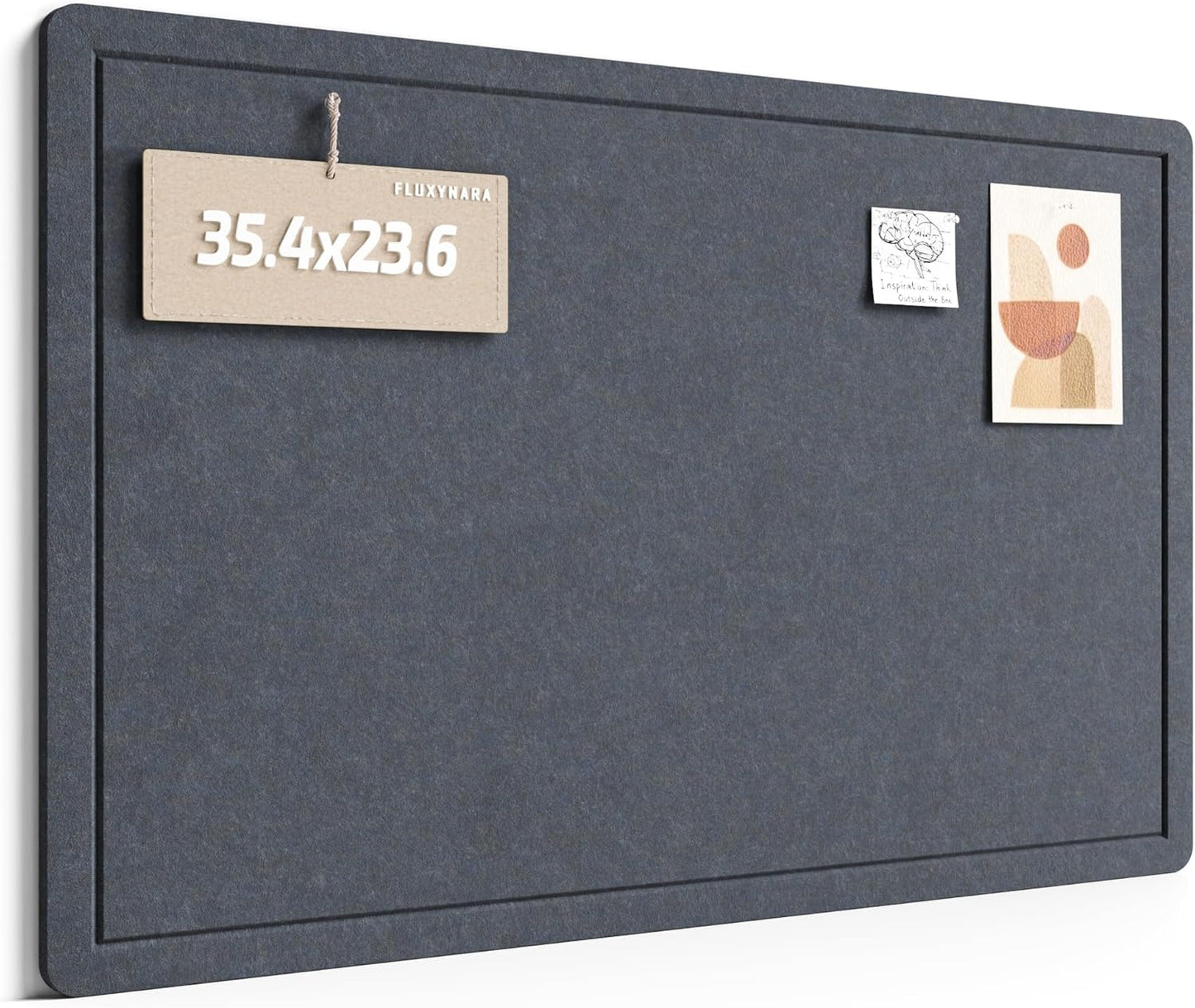 Fluxynara Bulletin Board, 23.6" x 17.5" Cork Board Alternative with 12 Safe Removable Adhesive Tabs, Foldable Felt Pin Board for Home Office, Classroom, Bedroom,Entryway for Walls—Sage