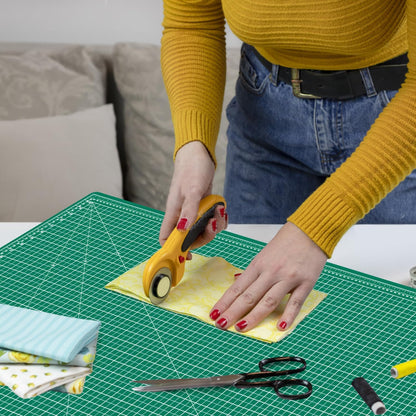 HEADLEY TOOLS 18" x 24" Thickened Self Healing Cutting Mat, A2 Rotary Cutting Sewing Mat for Crafts, Double Sided 5-Ply Table Cutting Board for Fabric Quilting Leather Arts Hobby Project, Grey/Black