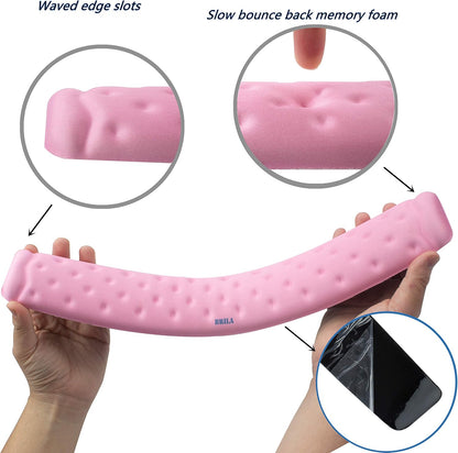 BRILA Memory Foam Mouse & Keyboard Wrist Rest Support Pad Cushion Set for Computer, Laptop, Office Work, PC Gaming - Massage Holes Design - Easy Typing Wrist Pain Relief (Nebula)