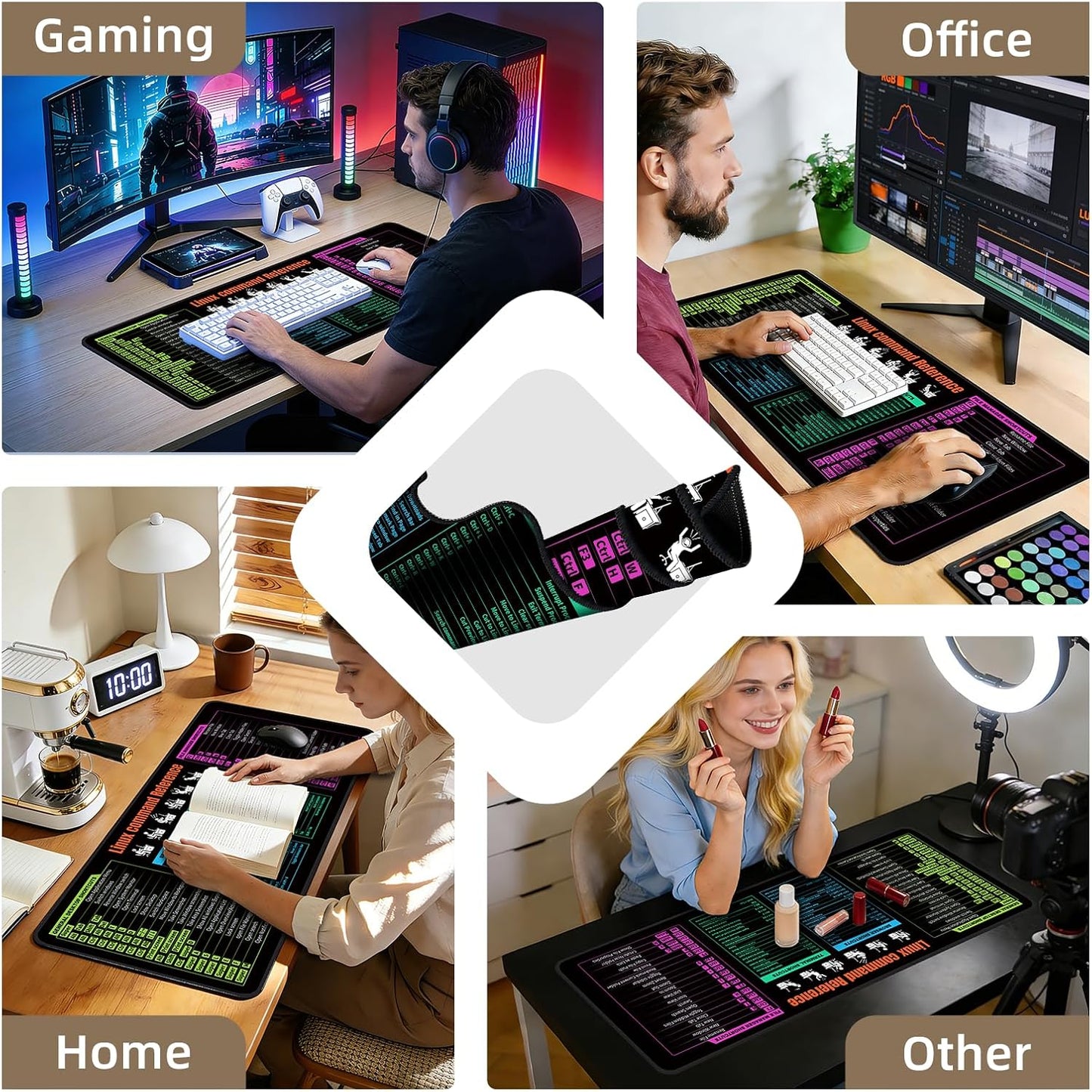 Galdas Mouse Pad For Gaming,Forest Background Pattern XXL XL Large Mouse Mat Long Extended MousePad Desk Mat Non-Slip Rubber Mice Pads Stitched Edges Thin (31.5 x 11.8 x 0.12 Inches) Tree