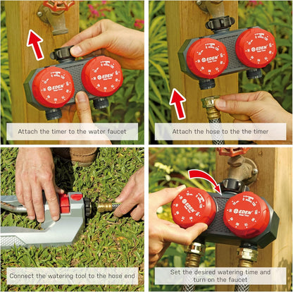 Eden Mechanical Watering Hose Timer for Lawn and Garden, 1-Zone Sprinkler Timer