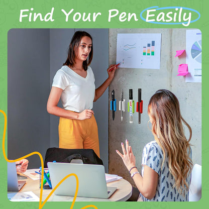 10 PCS Pen Holder for Desk, Adhesive Pen Holder for Classroom Clipboard Attachment, Silicone Pencil Holder & Marker Holder for School Office Desk Accessories,Teacher Supplies (Blue)